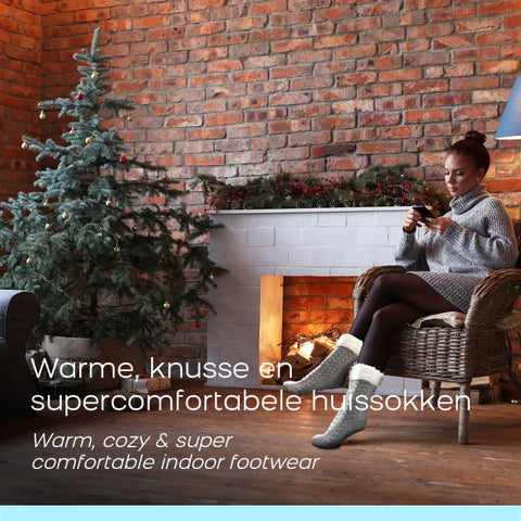 Cozy Slipper Socks - Huissokken - Grijs